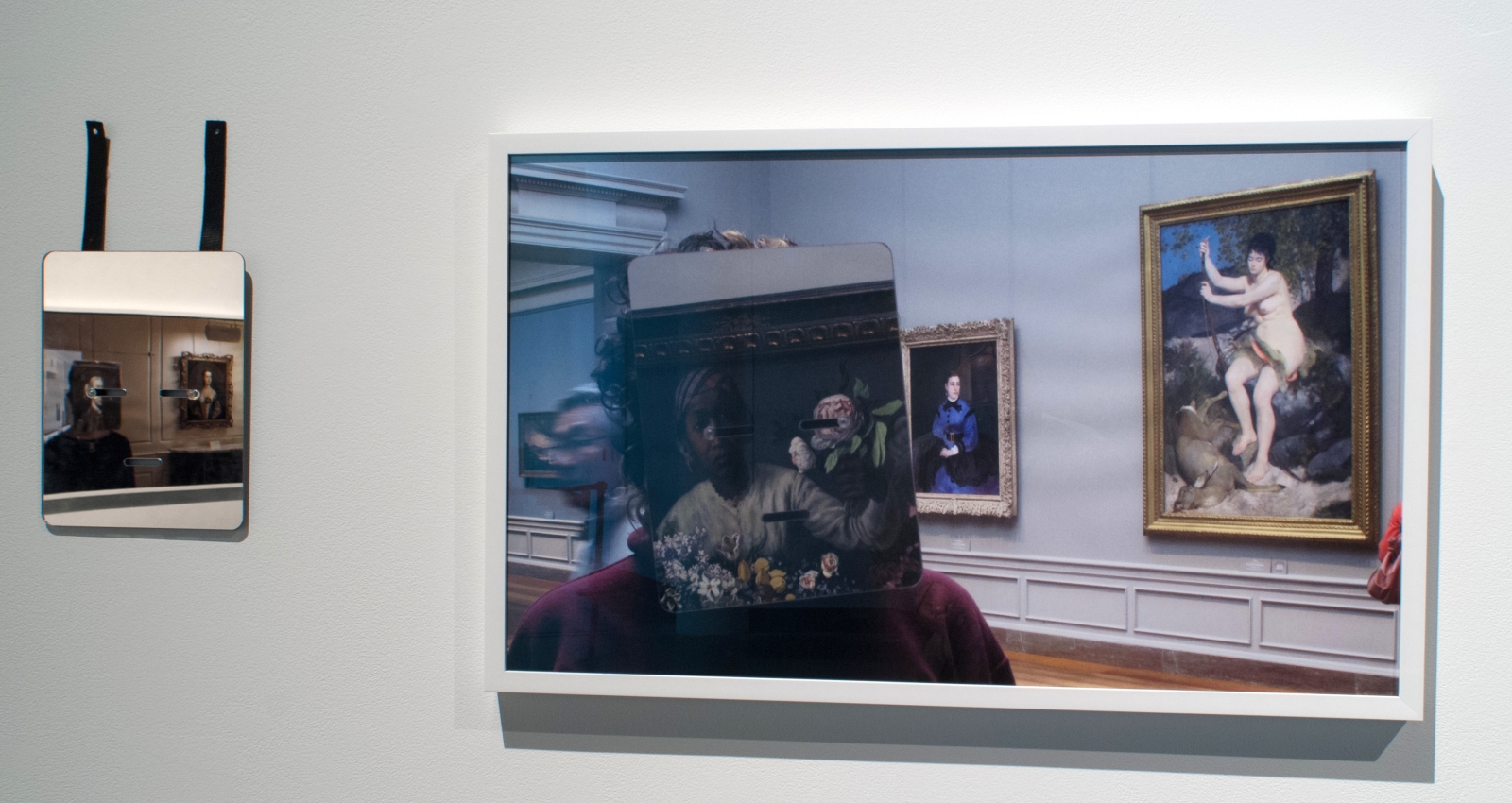 Pedro Lasch, installation view, 'Naturalizations, Washington Suite, Bazille's Young Woman with Peonies' (2014).