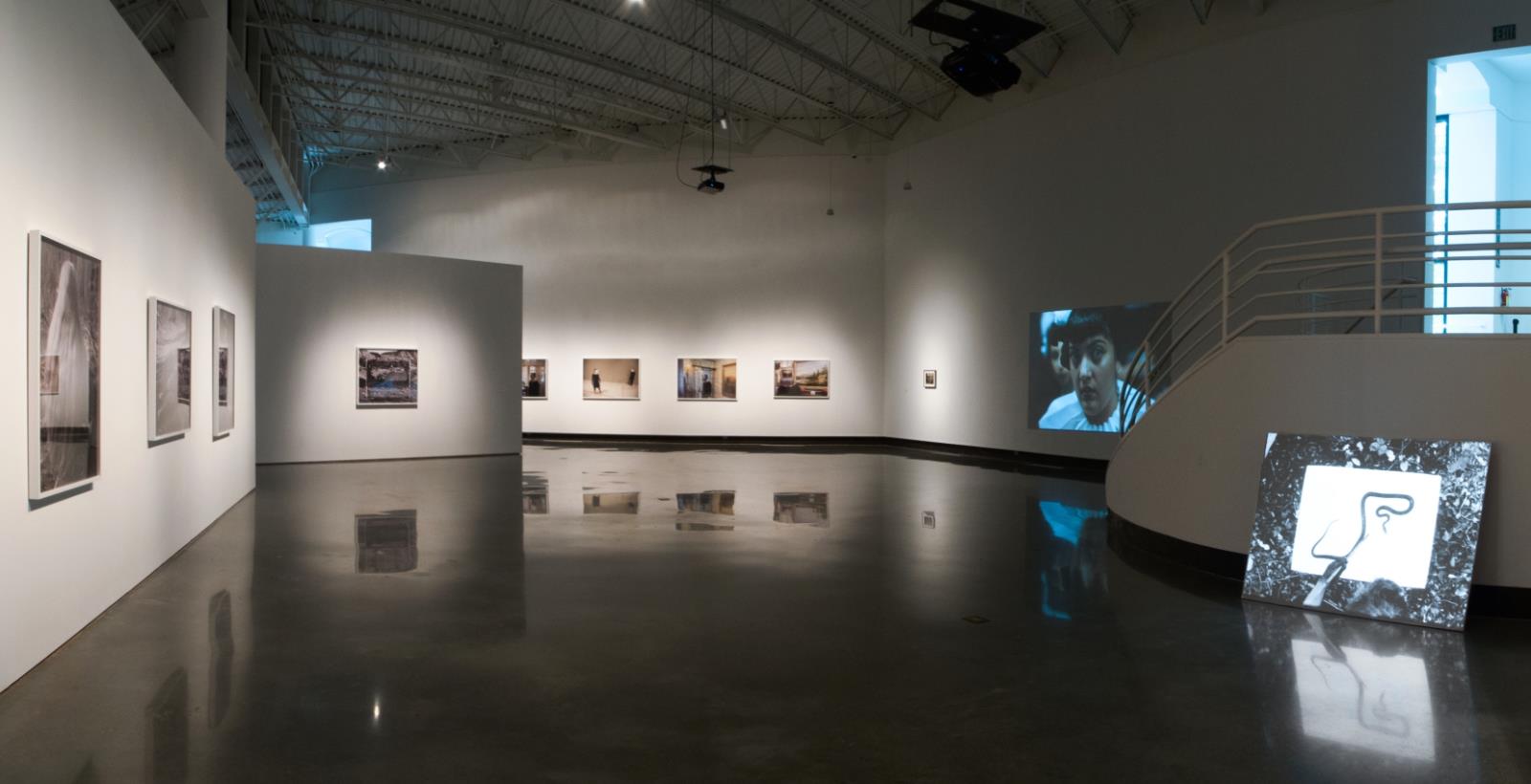 Installation view, Jeff Whetstone (left), Jumana Manna (right) and Pedro Lasch (back wall)